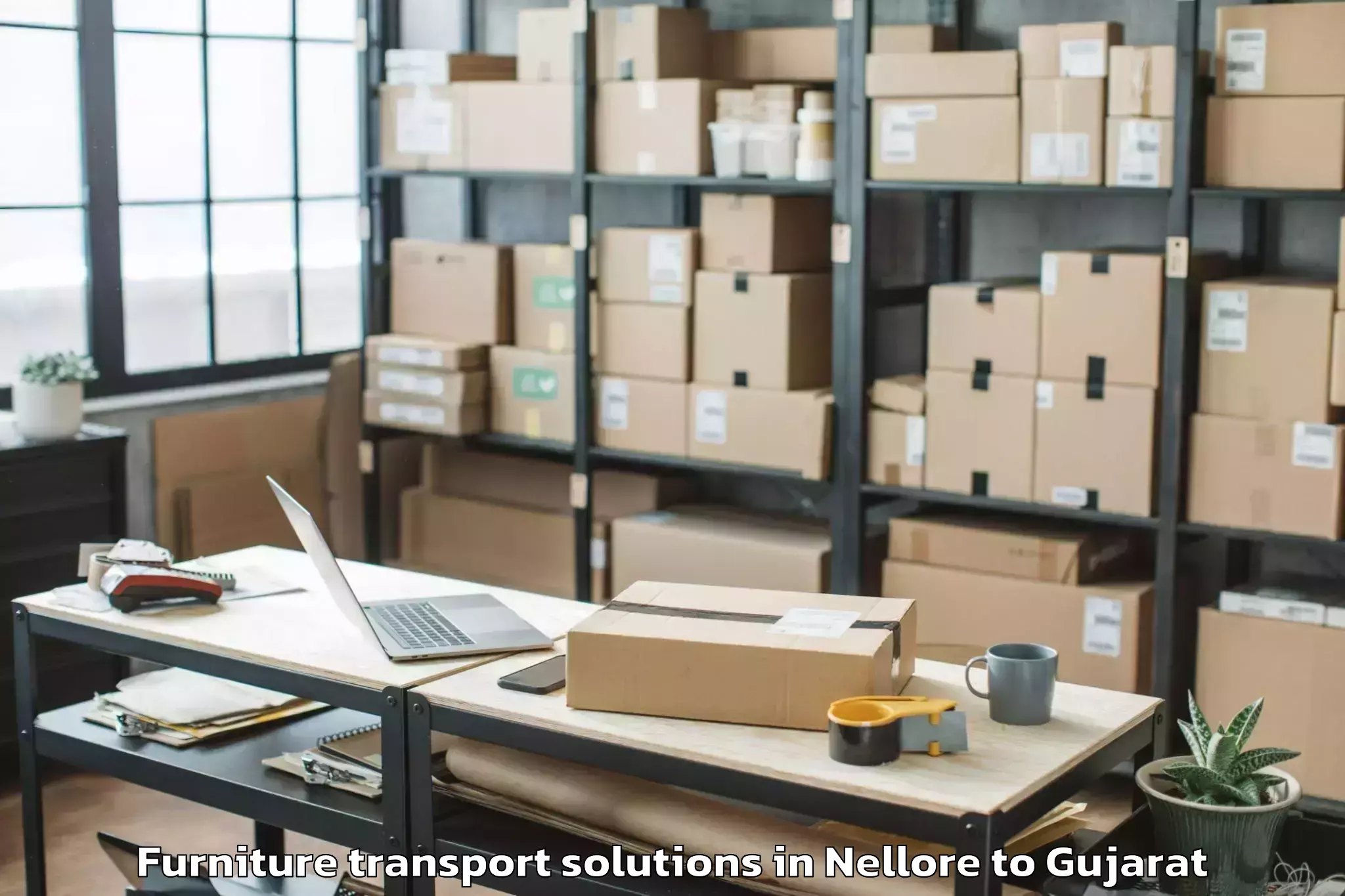 Hassle-Free Nellore to Kutiyana Furniture Transport Solutions